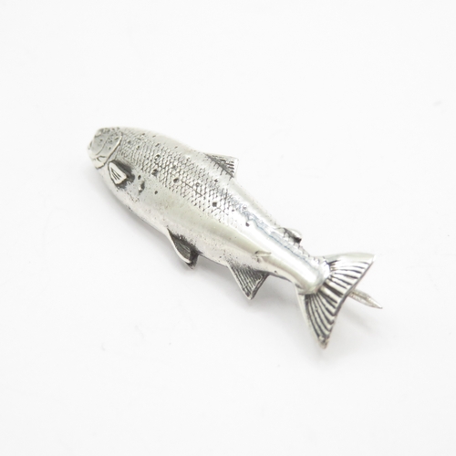 215 - Sterling Silver 925 Salmon Fish Brooch (5.7g)
