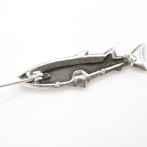 215 - Sterling Silver 925 Salmon Fish Brooch (5.7g)
