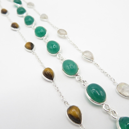 216 - 3 x Sterling Silver 925 Gemset Bracelets (15.4g)