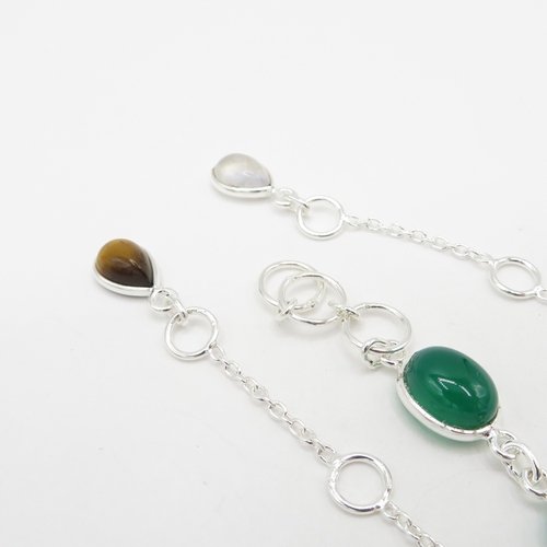 216 - 3 x Sterling Silver 925 Gemset Bracelets (15.4g)