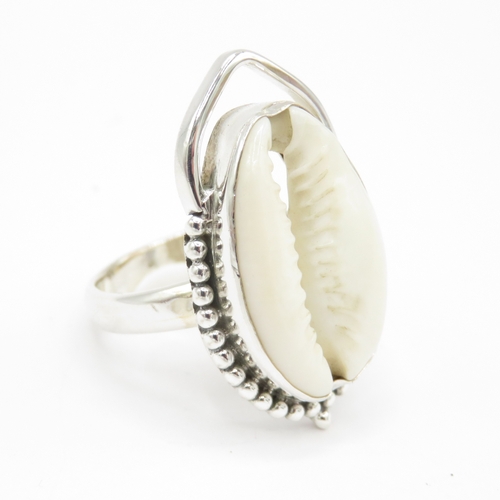 218 - Sterling Silver 925 Shell Ring (6.8g) Size R 1/2
