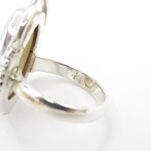 218 - Sterling Silver 925 Shell Ring (6.8g) Size R 1/2