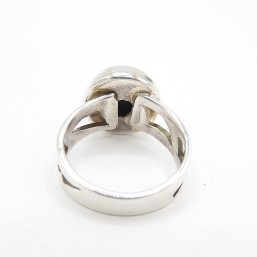 220 - Sterling Silver 925 Gemstone Ring (5.8g) Size O 1/2