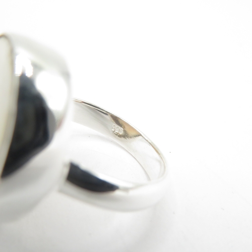 222 - Sterling Silver 925 Shiva Eye Shell Ring (7.4g) Size O