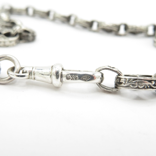 223 - Sterling Silver Stars and Bars Watch Chain (46.6g)