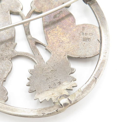 225 - Sterling Silver Georg Jensen Moonlight Blossom Brooch No.283 22.2g