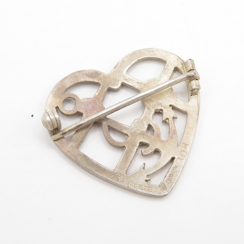 231 - Collection of Sterling Silver Brooches x2 and Earrings inc. Charles Horner, Jensen. 14.2g