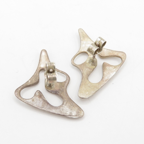 231 - Collection of Sterling Silver Brooches x2 and Earrings inc. Charles Horner, Jensen. 14.2g