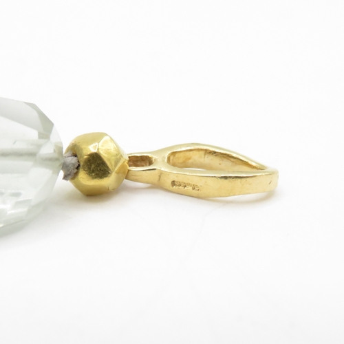 232 - 18ct Gold Green Amethyst Beaded Bracelet 20.6g