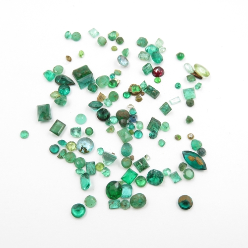 236 - Collection of Green Gemstones inc. Emerald and Tourmaline 8.9g (weight including bags)