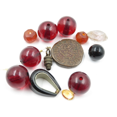 238 - Collection of Gemstones inc. Spinel, Citrine, Synthetic Ruby & Sapphire 102g (weight including bags)