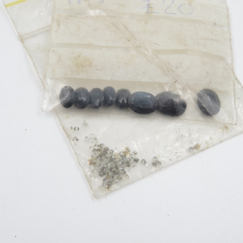 239 - Collection of Gemstones inc. Sapphires 91g (weight including bags)