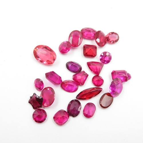 240 - Collection of Gemstones inc. Ruby, Synthetic Ruby, Garnet 142g (weight including bags)