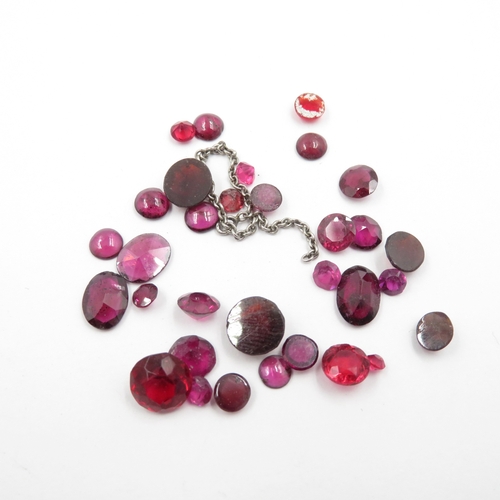 240 - Collection of Gemstones inc. Ruby, Synthetic Ruby, Garnet 142g (weight including bags)