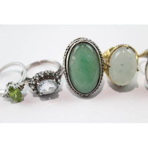 146 - Collection of Sterling Silver Rings inc. Gemporia, Gemstone x 8 48g