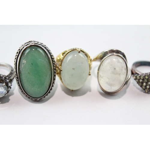 146 - Collection of Sterling Silver Rings inc. Gemporia, Gemstone x 8 48g