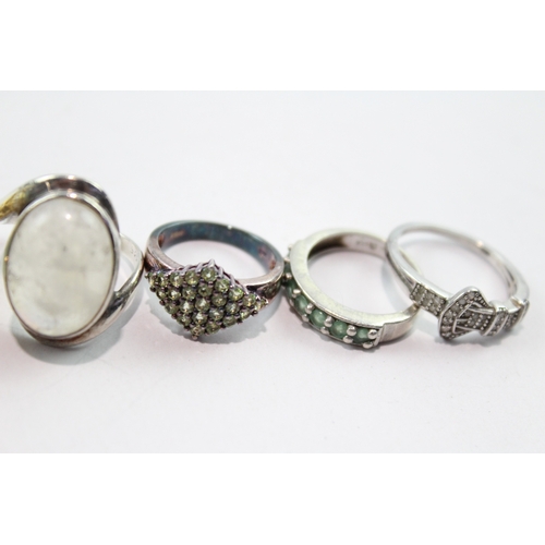 146 - Collection of Sterling Silver Rings inc. Gemporia, Gemstone x 8 48g