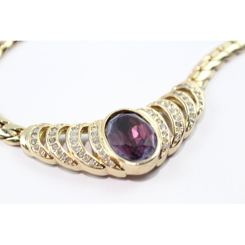 147 - Christian Dior Gold Tone Statement Necklace inc. Stone Set 50g