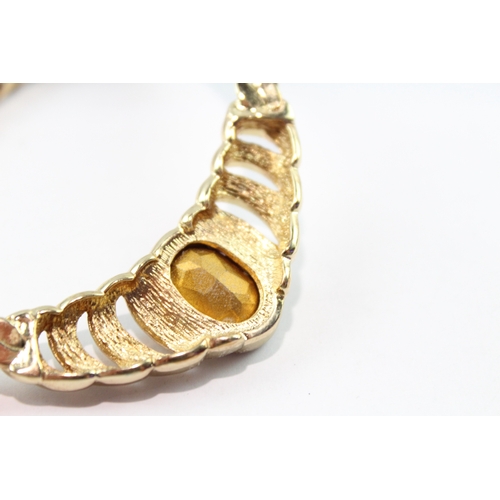 147 - Christian Dior Gold Tone Statement Necklace inc. Stone Set 50g