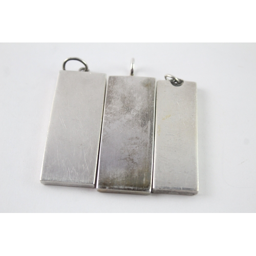 165 - Collection of Sterling Silver Ingot Pendants inc. Birmingham, Sheffield x 3 93g