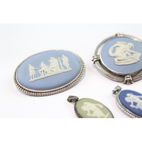 173 - Collection of Sterling Silver Jewellery inc Wedgewood and Jasperware 37.2g