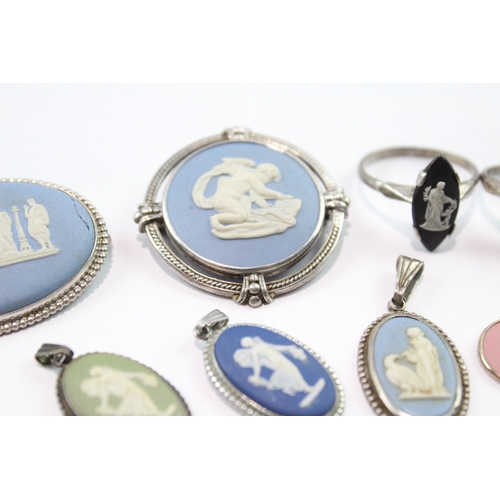 173 - Collection of Sterling Silver Jewellery inc Wedgewood and Jasperware 37.2g