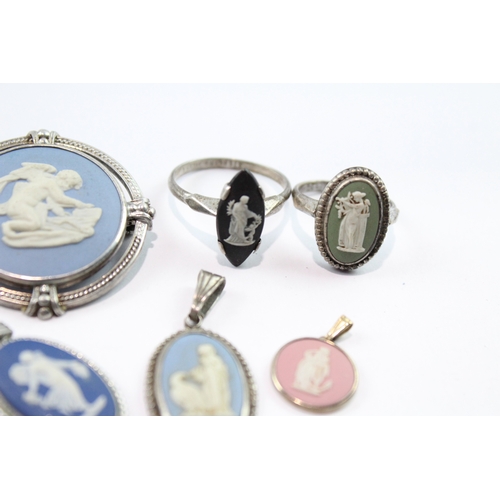 173 - Collection of Sterling Silver Jewellery inc Wedgewood and Jasperware 37.2g