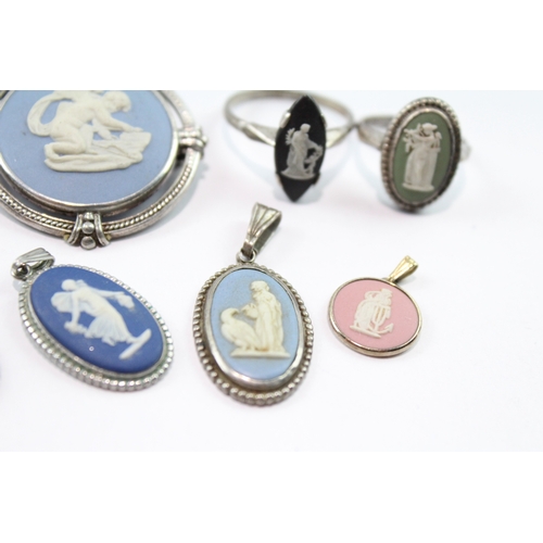 173 - Collection of Sterling Silver Jewellery inc Wedgewood and Jasperware 37.2g