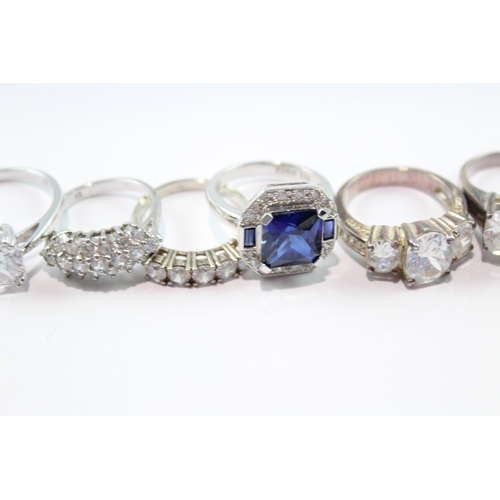 174 - Collection of Sterling Silver Rings inc. Stone Set, Gemstone x 10 51g