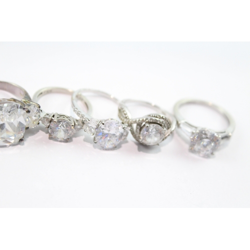 174 - Collection of Sterling Silver Rings inc. Stone Set, Gemstone x 10 51g