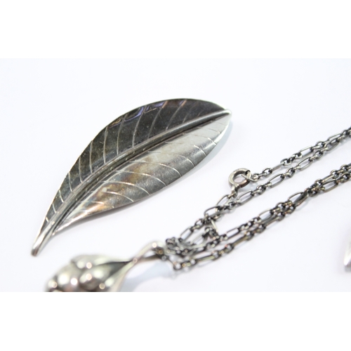 192 - Collection Of Sterling Silver Scandinavian Jewellery inc. Herman Siersbol x3 27g