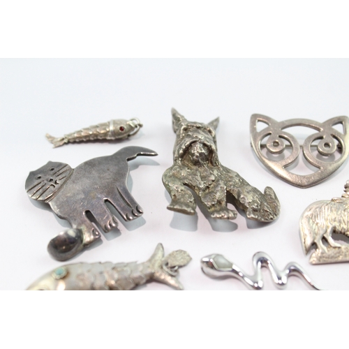 197 - Collection of Mixed Grade Silver Animal Jewellery