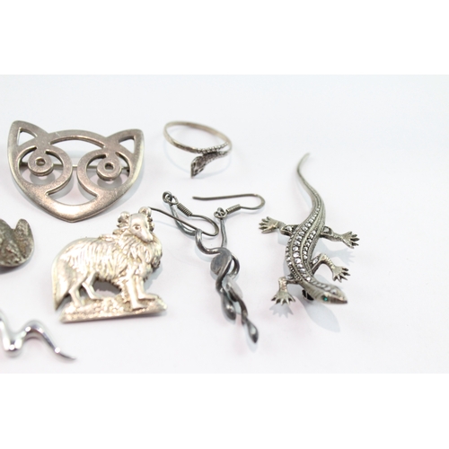 197 - Collection of Mixed Grade Silver Animal Jewellery