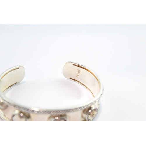 203 - Collection of Sterling Silver Gemstone Bangles x 2 63g