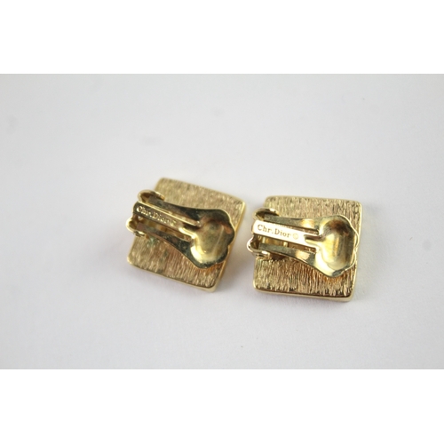 204 - Christian Dior Gold Tone Clip On Earrings 7g