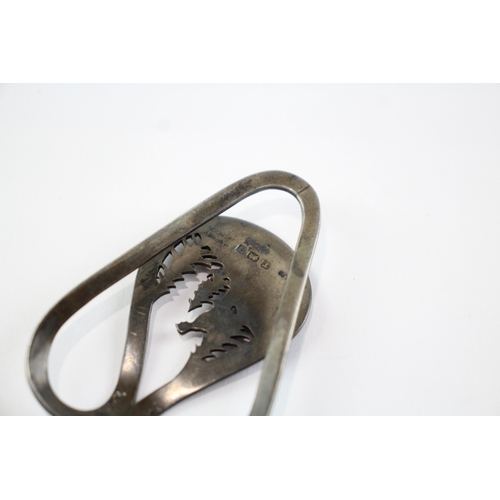 251 - Vintage c.1950's Asprey & Co. .925 Sterling Silver Ski Scene Money Clip 12g