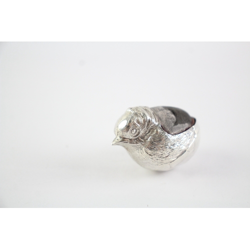 252 - Edwardian .925 Sterling Silver Novelty Bird Form Pin Cushion 22g