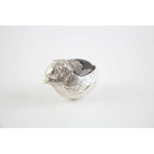 252 - Edwardian .925 Sterling Silver Novelty Bird Form Pin Cushion 22g