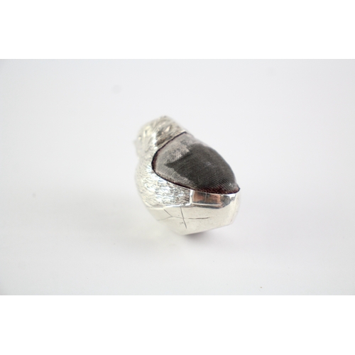 252 - Edwardian .925 Sterling Silver Novelty Bird Form Pin Cushion 22g