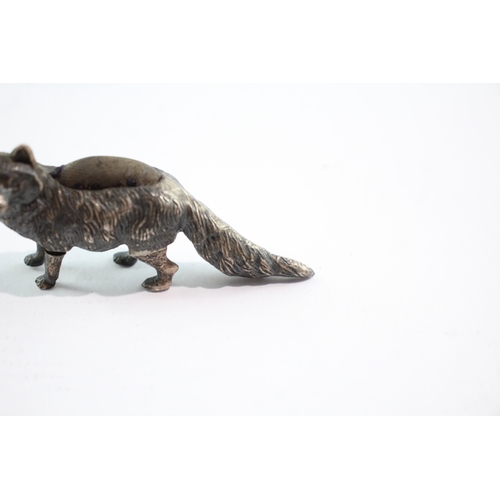 260 - Edwardian .925 Sterling Silver Novelty Fox Pin Cushion 9g