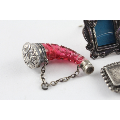 261 - 6 x Antique / Vintage .925 Sterling Silver Ladies Vanity Inc Whistle 53g