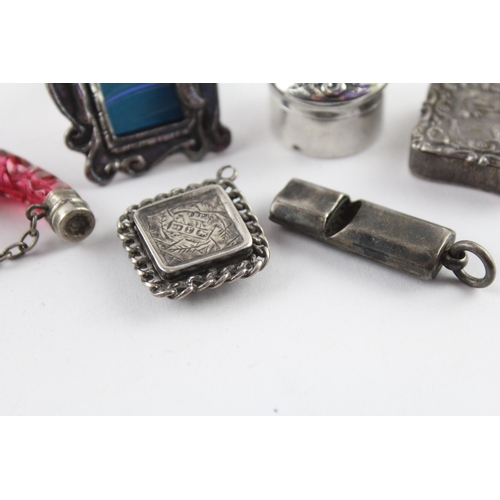 261 - 6 x Antique / Vintage .925 Sterling Silver Ladies Vanity Inc Whistle 53g