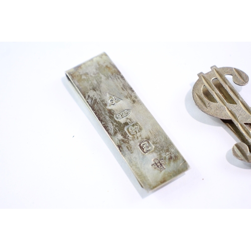 263 - 2 x .925 Sterling Silver Money Clips 33g