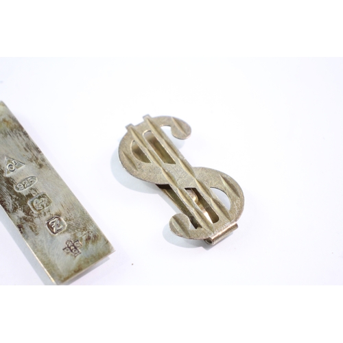 263 - 2 x .925 Sterling Silver Money Clips 33g