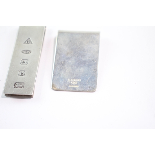265 - 2 x .925 Sterling Silver Money Clips Inc Links London 47g