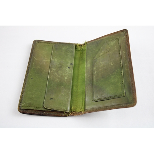 271 - Antique Art Nouveau .925 Sterling Silver Detailed Leather Pouch 47g