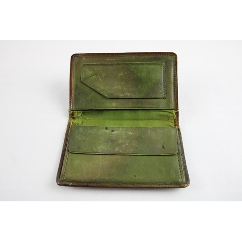 271 - Antique Art Nouveau .925 Sterling Silver Detailed Leather Pouch 47g