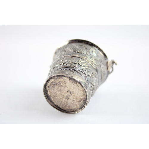 273 - Antique .900 Chinese Silver Novelty Bucket w/ Dragon Detail 32g