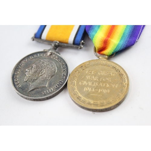 282 - WW1 Medal Pair Named-1182 Pte T.J Wilson Border Regt
