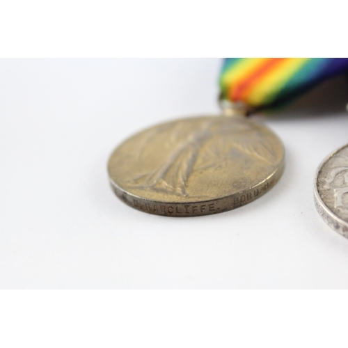 290 - WW1 Medal Pair Named-23426 Pte E.O Rawcliffe Border Regt